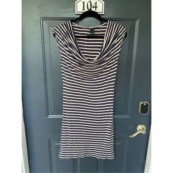 Vila Clothes Flow Dress in Major Blue/Light Pearl Striped, Size Small, Italian - Picture 3 of 11